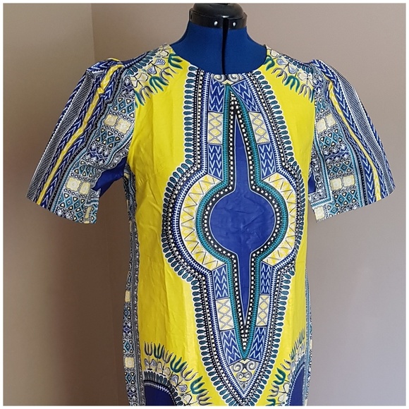 Royal Yellow Dashiki Dress - Picture 3 of 7